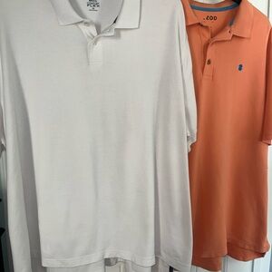 Men’s big and tall 3xl IZod orange and saddlebred white Short Sleeve Polo’s